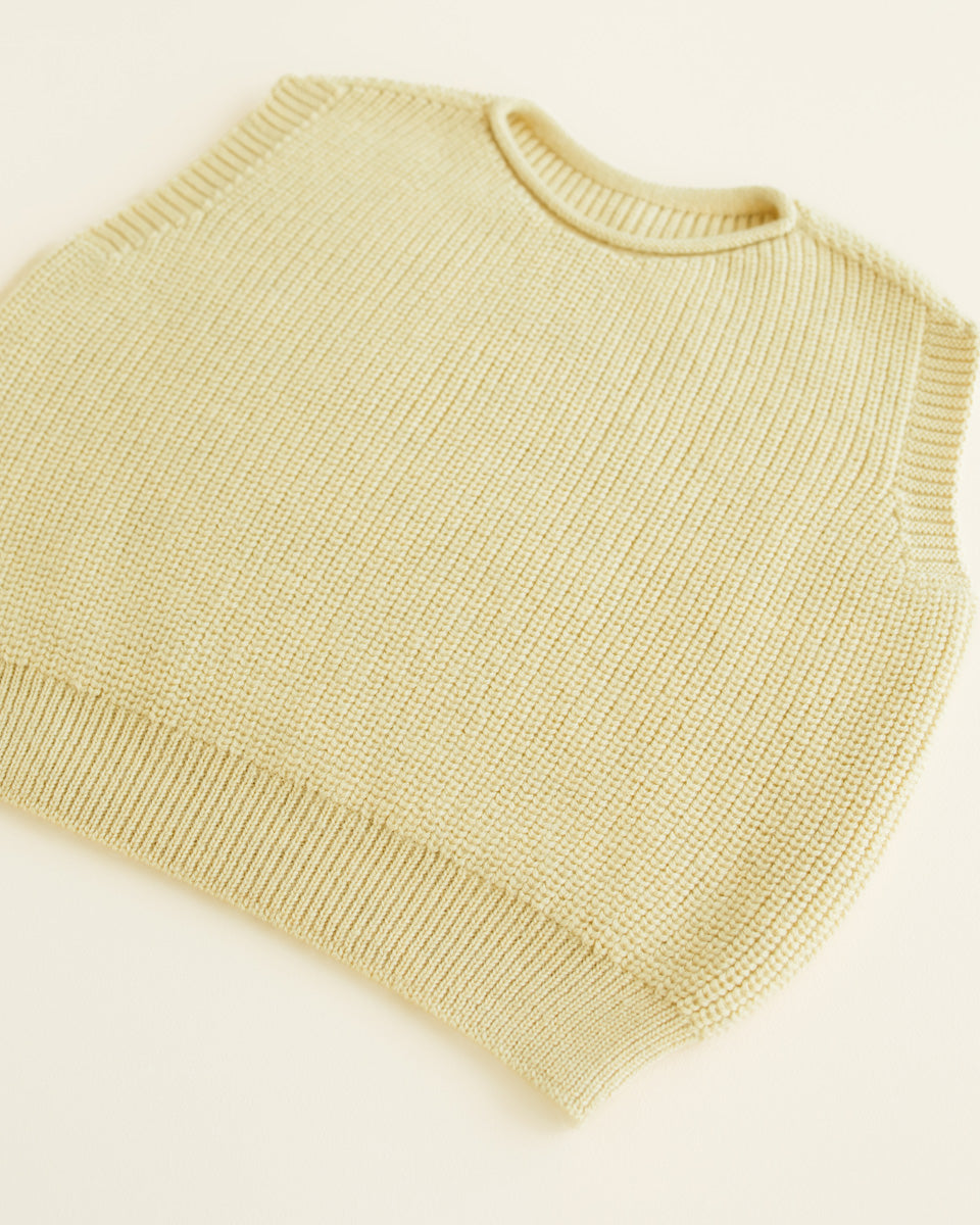 Hvid - wool vest - harvey - kids - light yellow