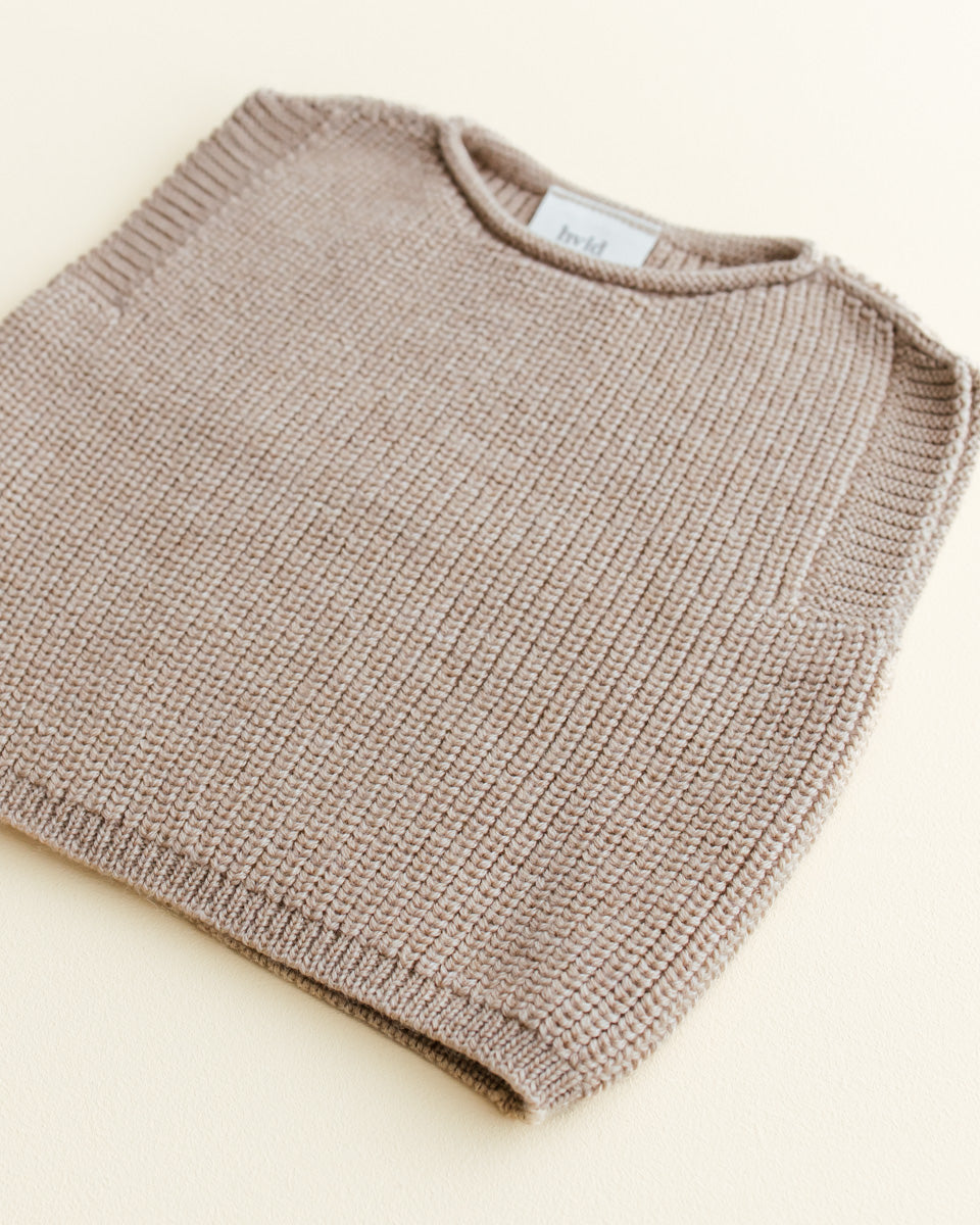 Hvid - wool vest - baby - harvey - sand