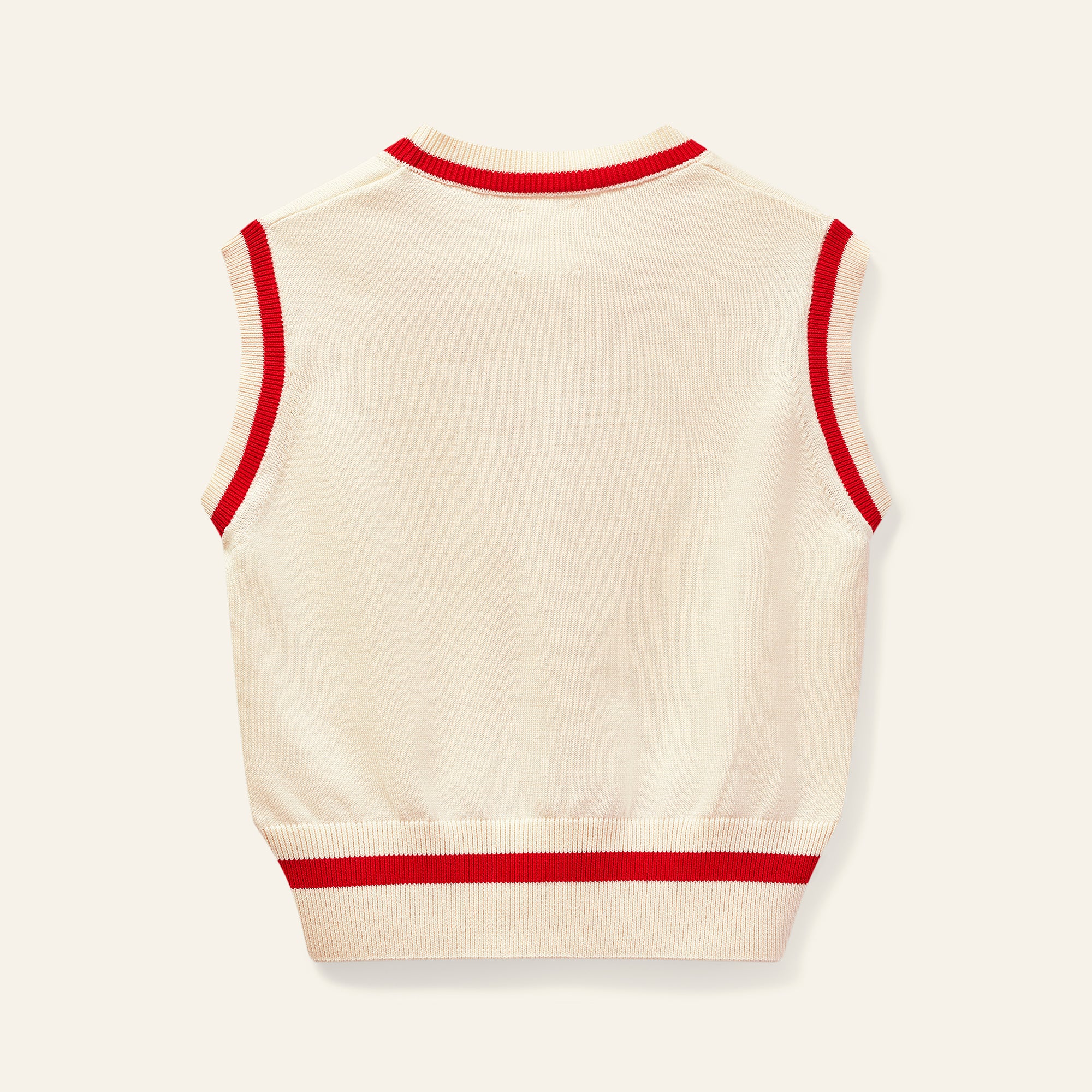 Wynken - tip waistcoat - ecru/red