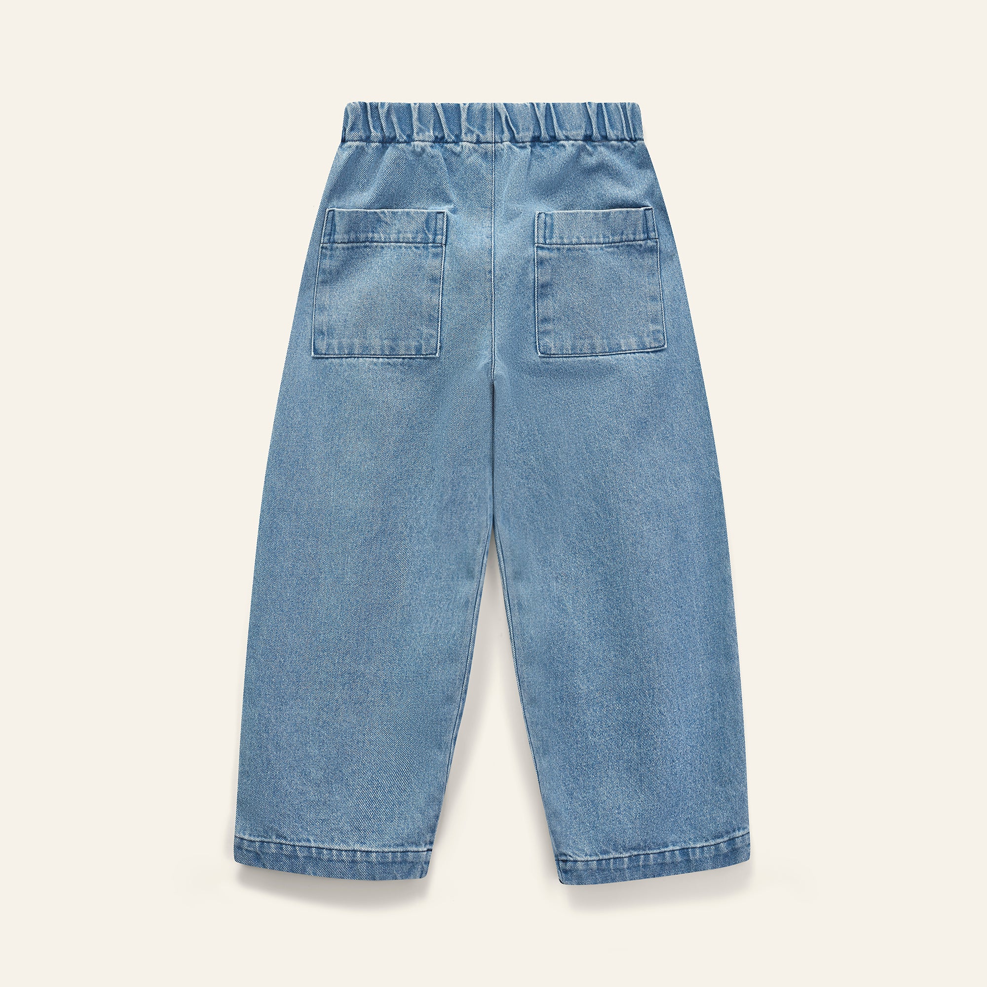 Wynken - denim patch pants - mid bleach wash