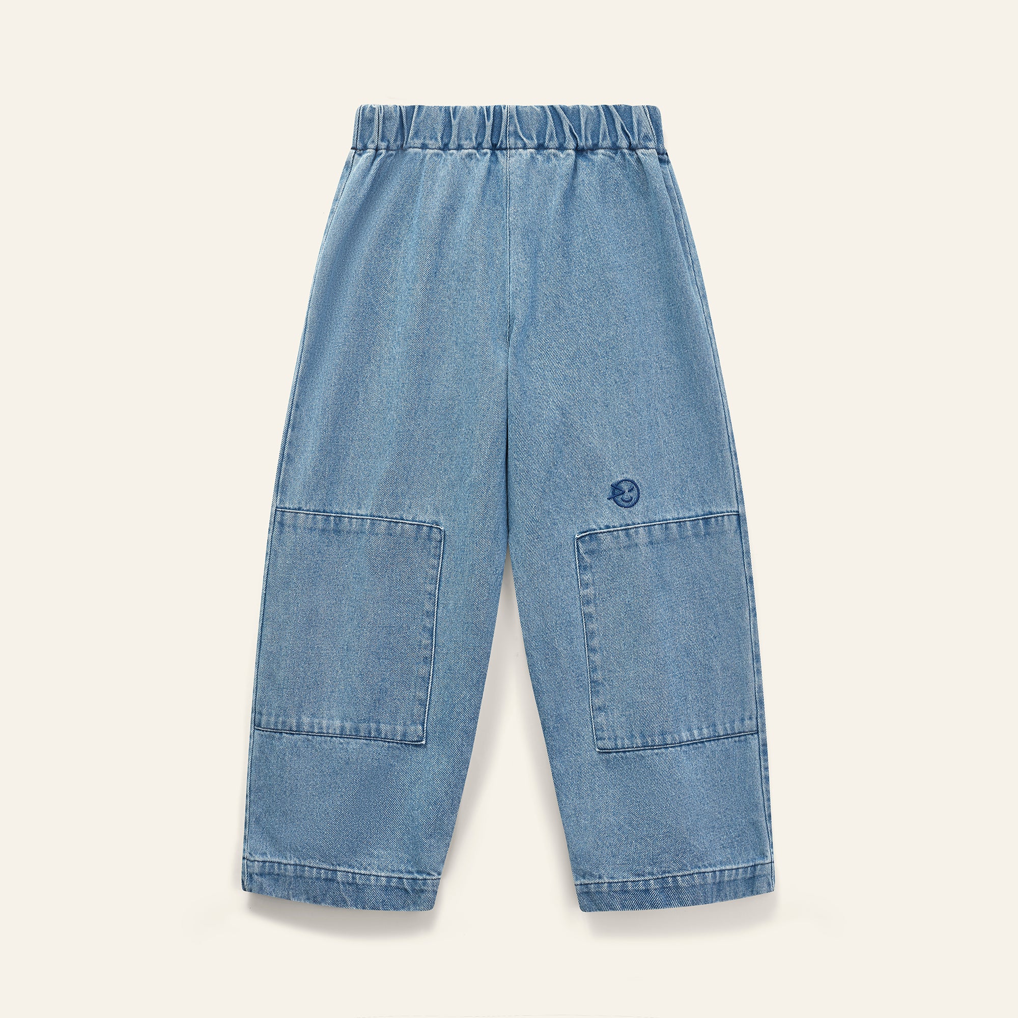 Wynken - denim patch pants - mid bleach wash