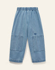 Wynken - denim patch pants - mid bleach wash