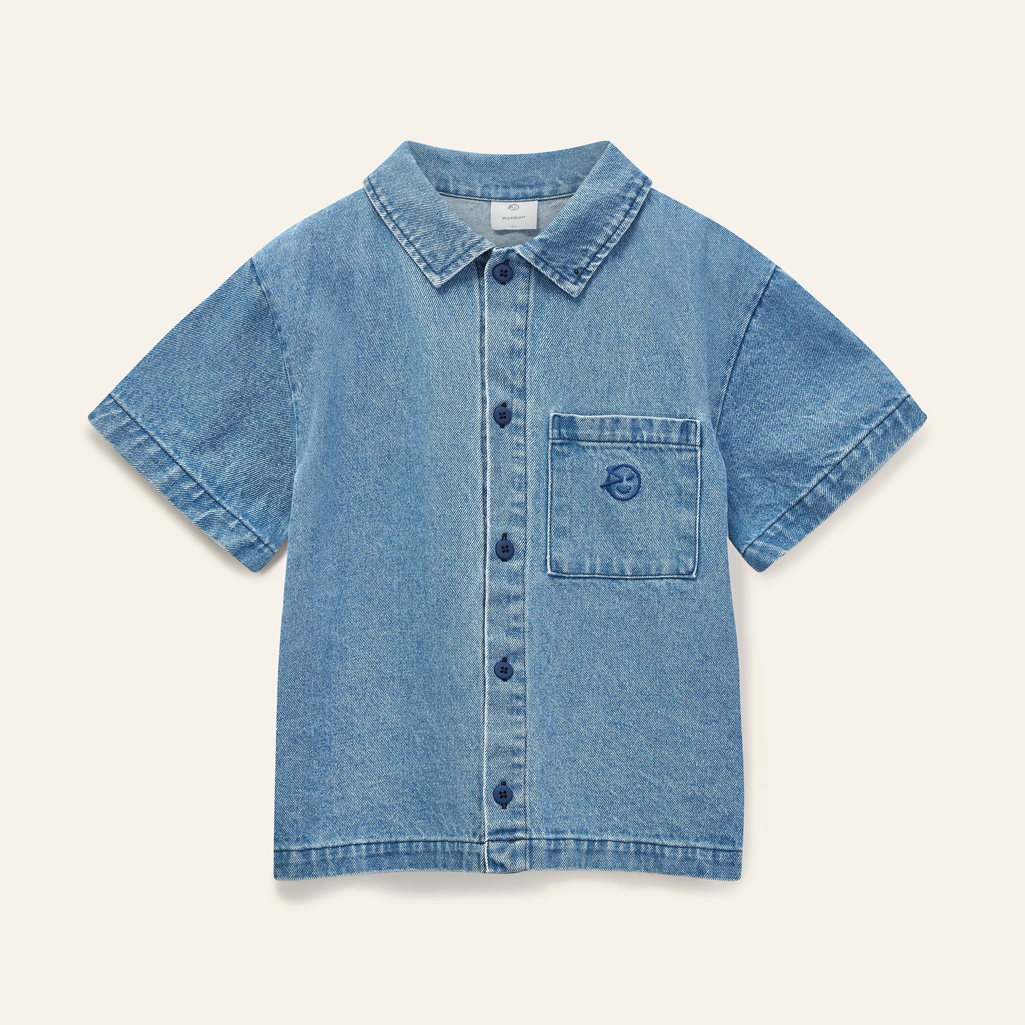 Wynken - denim day shirt - mid bleach wash