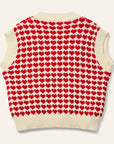 Wynken - lovers waistcoat - red mini heart