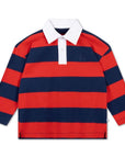 Repose Ams -  polo sweatshirt - navy red block stripe