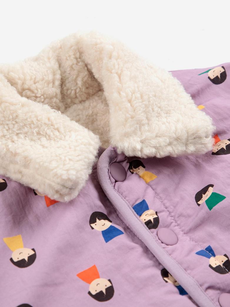 Bobo Choses - baby - game pawns allover reversible sheepskin jacket - lavender