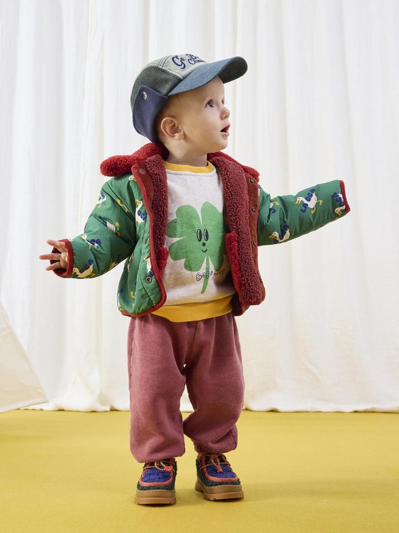 Bobo Choses - baby - la oca allover reversible sheepskin jacket - green