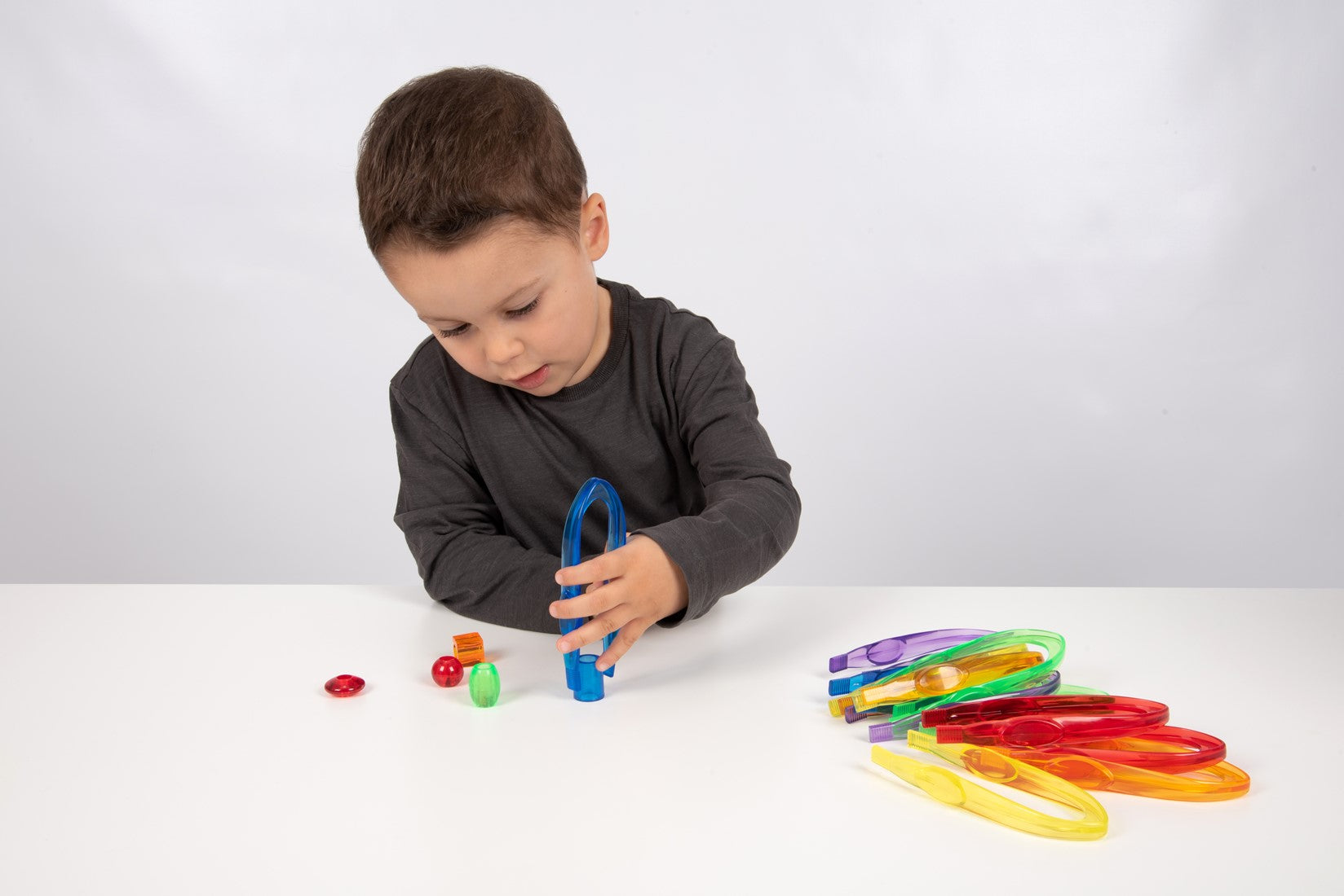 Sensory play - transparant color pincettes - pack of 12