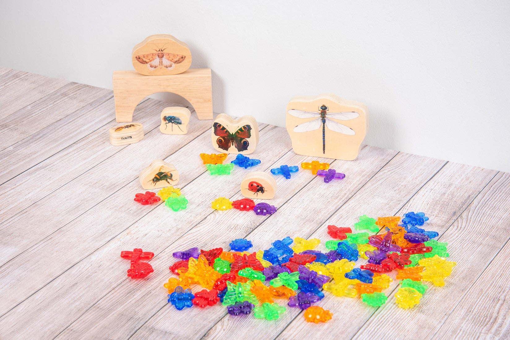 Sensory play - transparant color insects