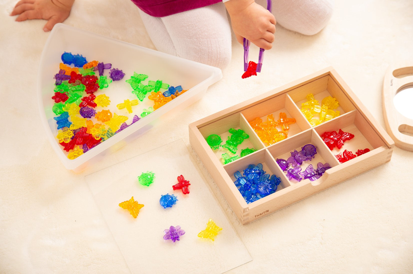 Sensory play - transparant color insects