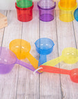 Sensory play - transparant color measuring cups - pack of 5