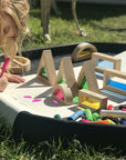 Sensory play - transparant wooden blocks