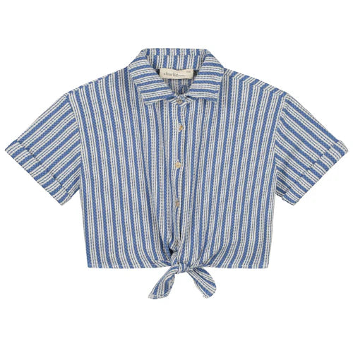 Charlie Petite - Georgie blouse - blue/white stripes