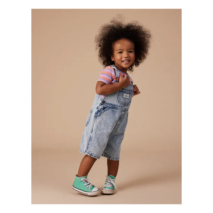 Goldie + Ace - burton vintage denim short overalls - washed blue