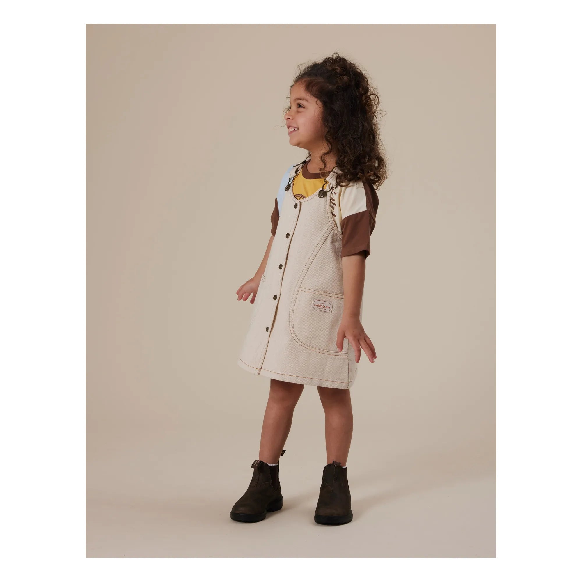 Goldie + Ace - penelope pinafore dress - oat