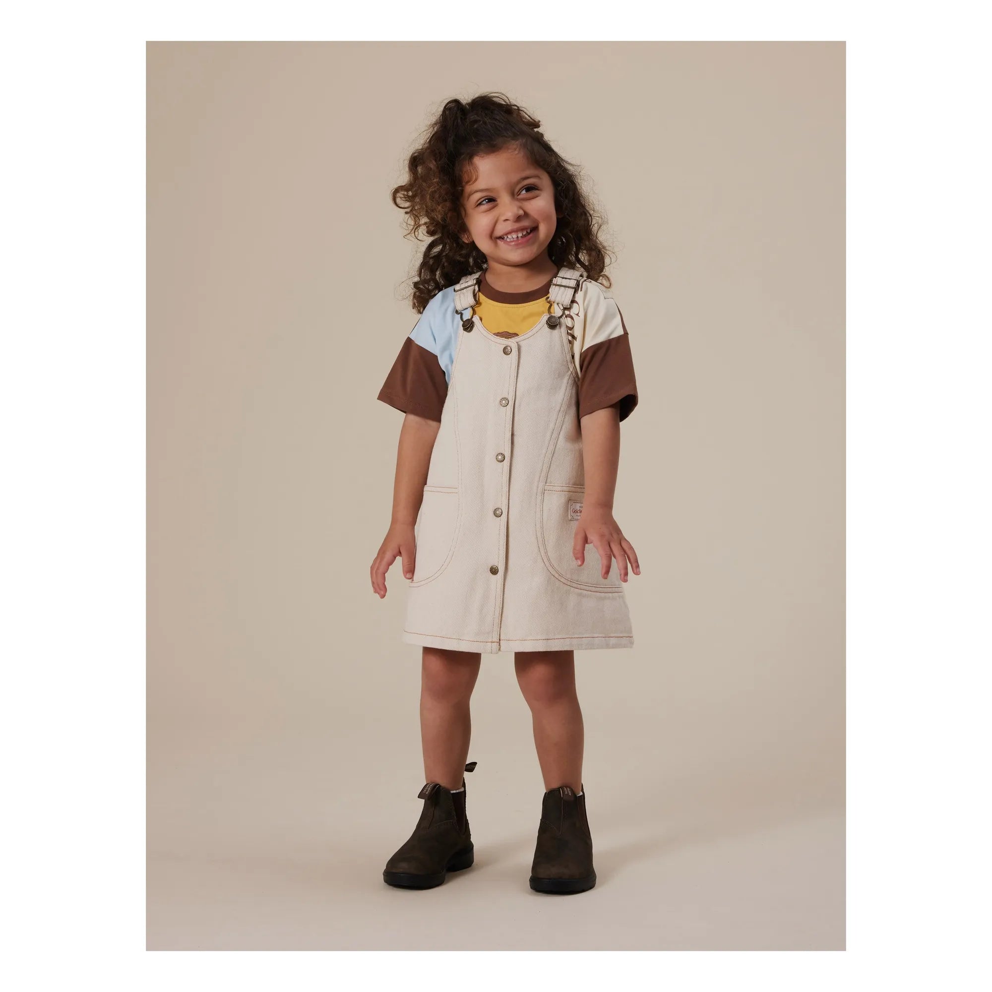 Goldie + Ace - penelope pinafore dress - oat