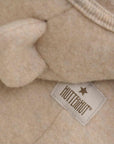 Huttelihut - 100% merino wool pram suit with ears - camel melange