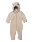 Huttelihut - 100% merino wool pram suit with ears - camel melange
