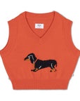 Repose Ams -  knit v-neck spencer - radiant red