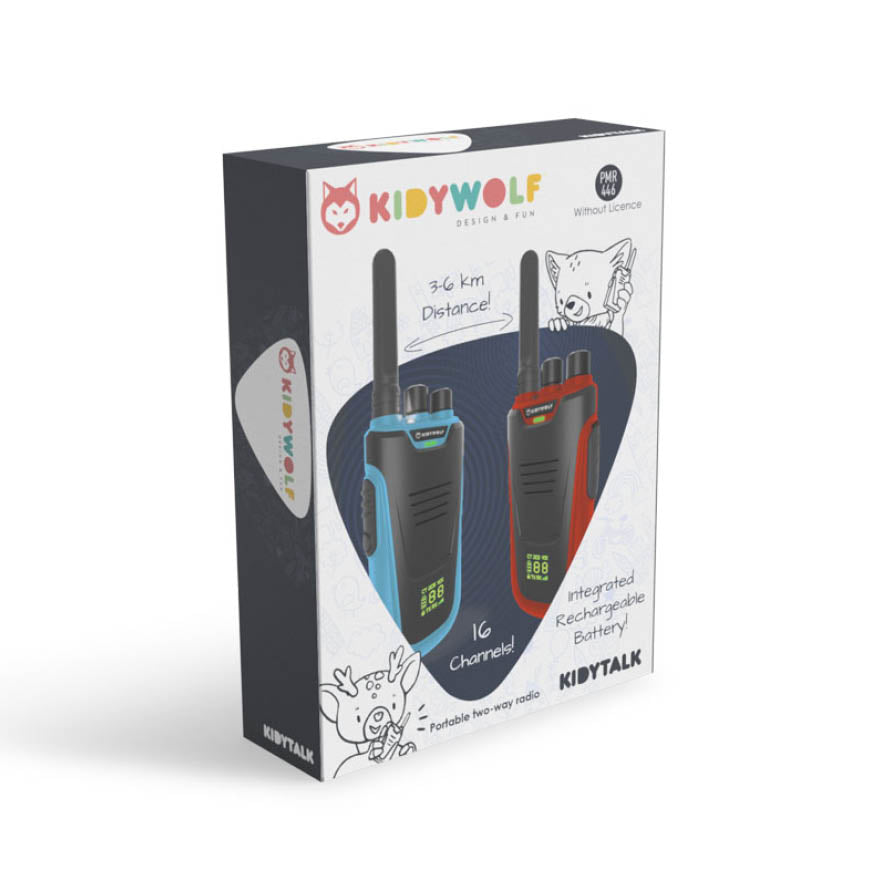 Kidywolf - kidytalk - walkie talkie - red/blue