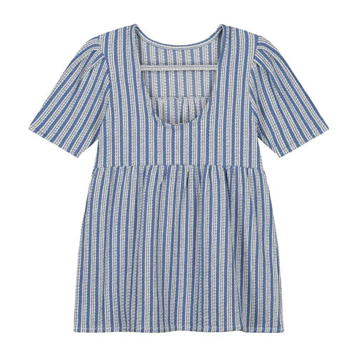 Charlie Petite - lacy dress - blue/white stripes