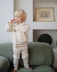 Mushie - 2 linen pacifier clip - blush/cream