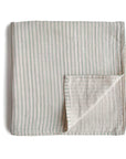 Mushie - swaddle - sage stripes