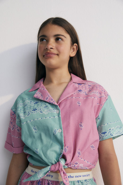 The New Society - Mileto - blouse - hibiscus/jade