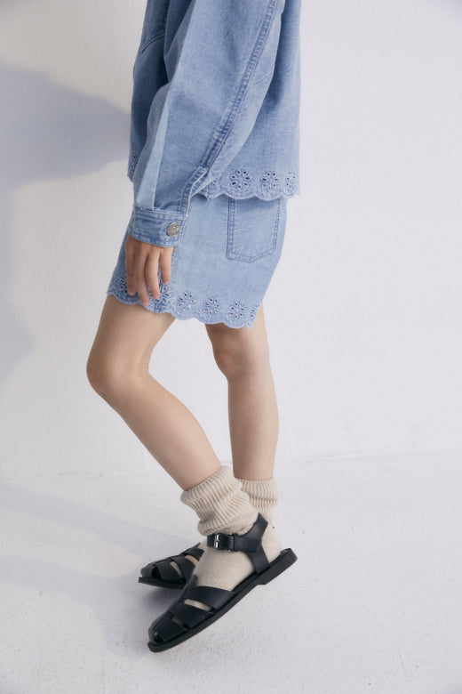 The New Society - Niobe - denim short - mid blue