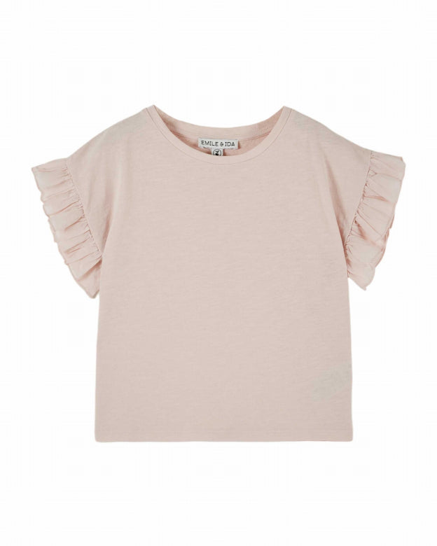 Emile et Ida - baby - frille t-shirt - creme