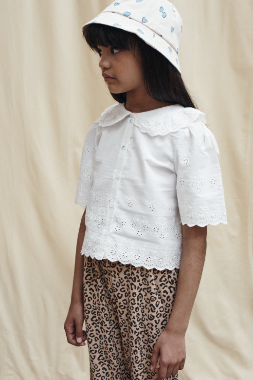 Emile et Ida - kids - embroided blouse - blanc