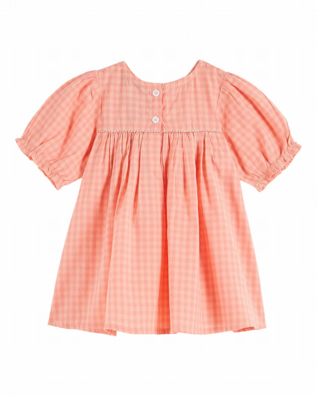 Emile et Ida - baby - dress - vichy pivoine