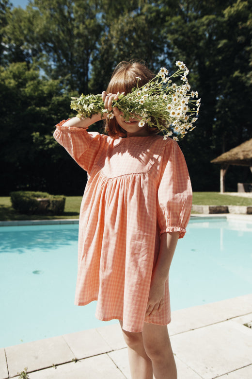 Emile et Ida - kids - vichy dress - pivoine