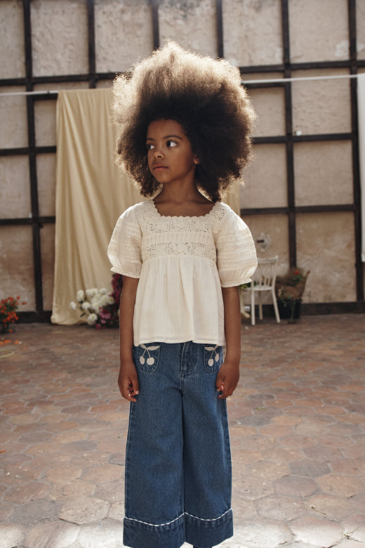 Emile et Ida - kids - cherry pants - denim