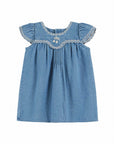 Emile et Ida - baby - embroided dress - light denim