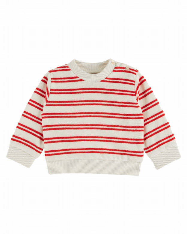 Emile et Ida - baby - terry stripe sweatshirt - canna