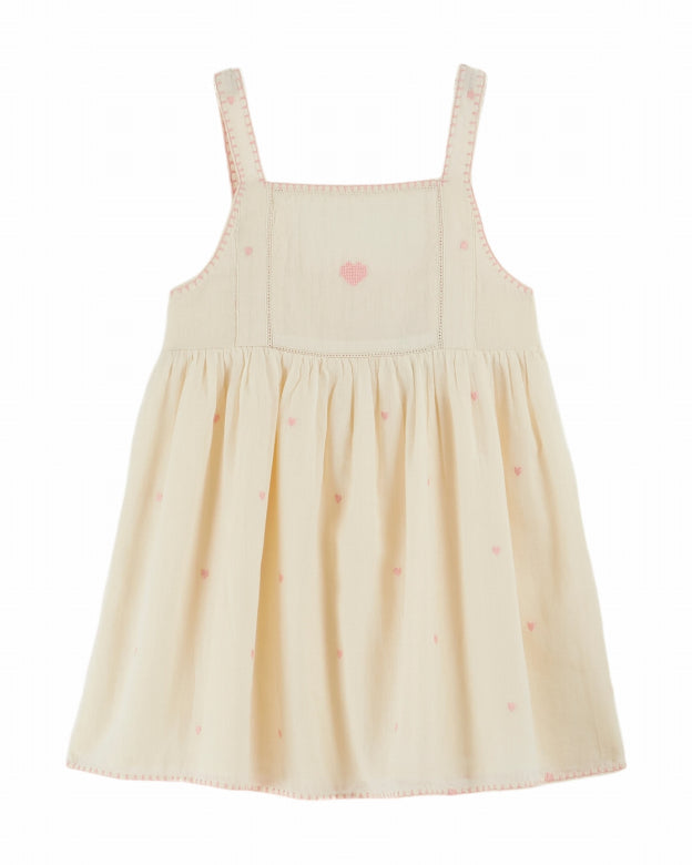 Emile et Ida - kids - heart dress - ecru