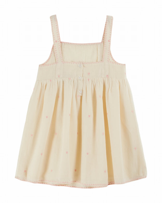 Emile et Ida - kids - heart dress - ecru