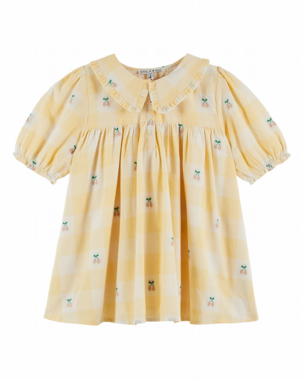 Emile et Ida - kids - vichy dress - cerises