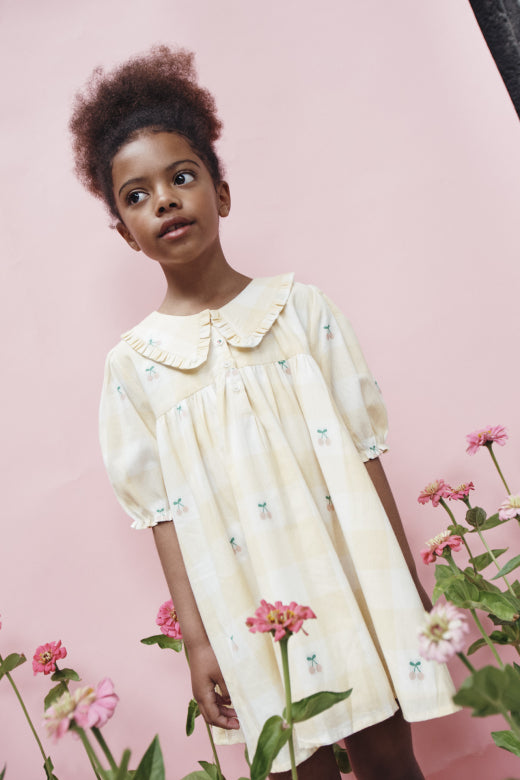 Emile et Ida - kids - vichy dress - cerises