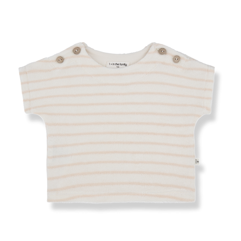 1+ in the family - tomaso - terry tee - nude stripes