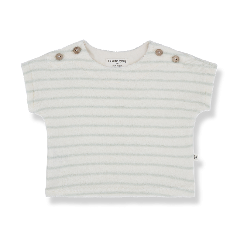 1+ in the family - tomaso - terry tee - pale aqua stripes