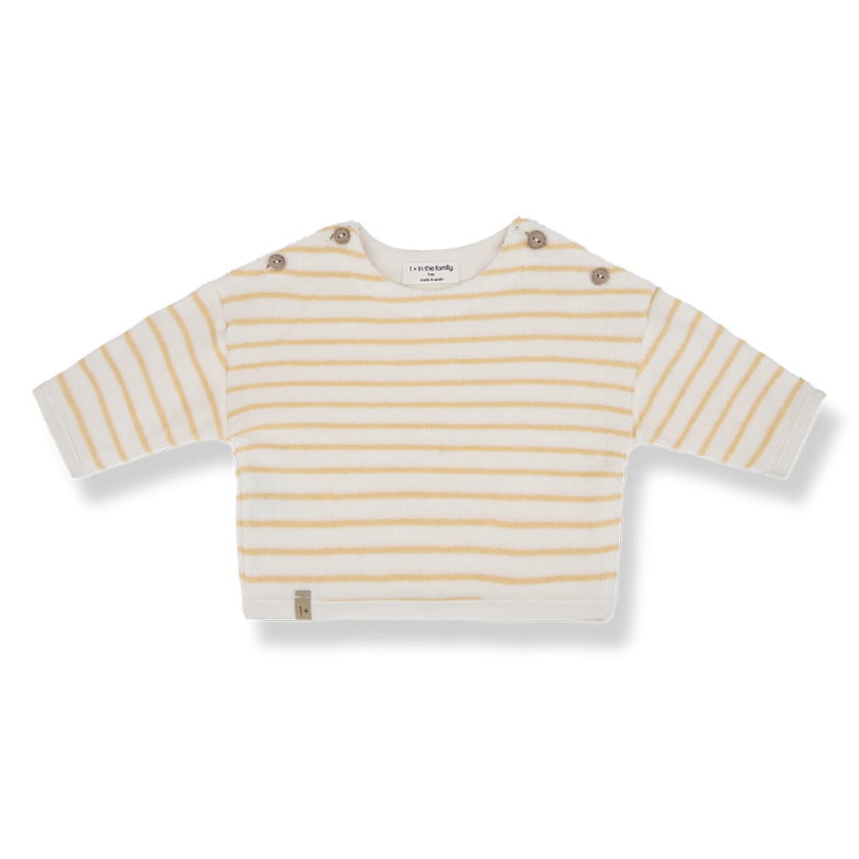 1+ in the family - enzo - terry sweatshirt - peach stripes