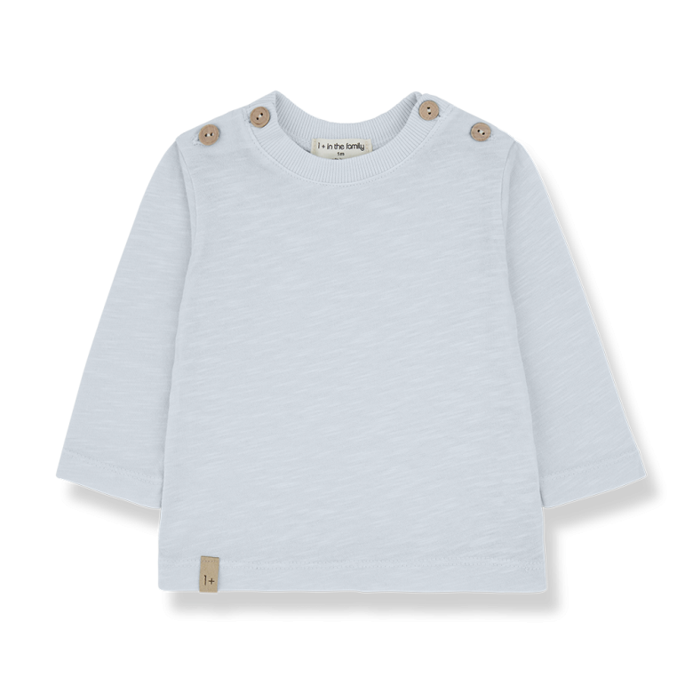 1+ in the family - octavia - slub longsleeve tee - misty blue