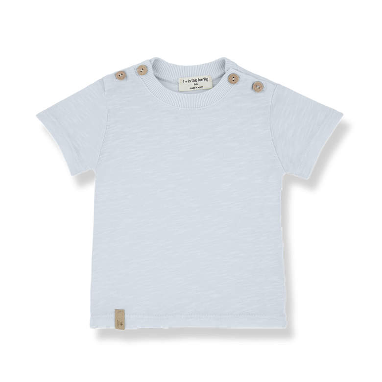 1+ in the family - simone - slub tee - misty blue