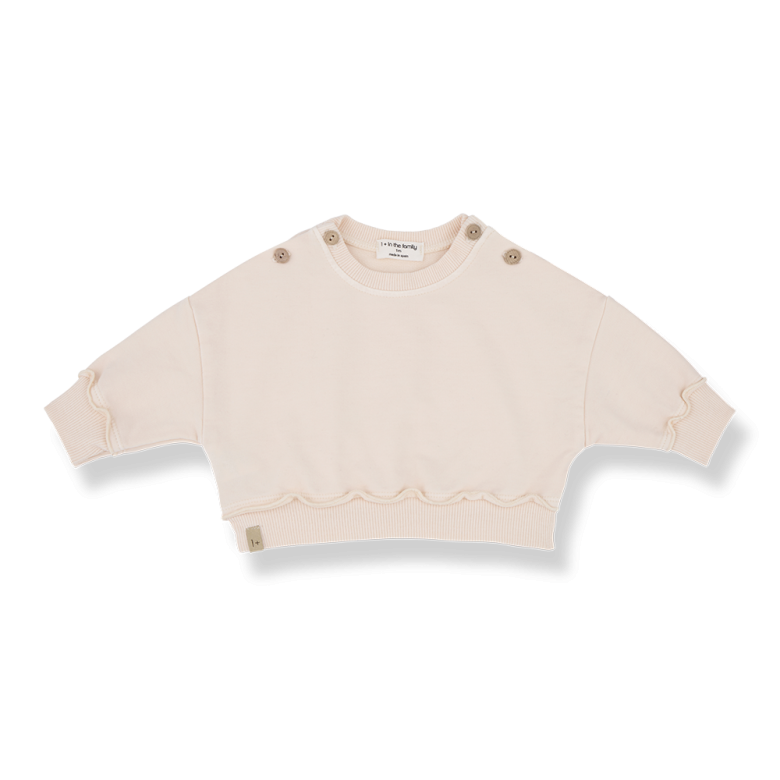 1+ in the family - job - soft fleece sweatshirt top - nude