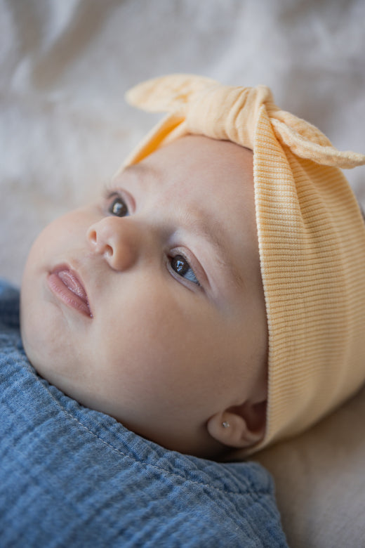 1+ in the family - noa - muslin headband - peach