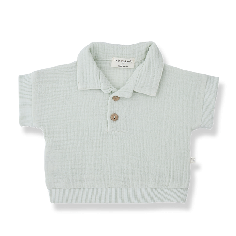 1+ in the family - guido - muslin polo - pale aqua