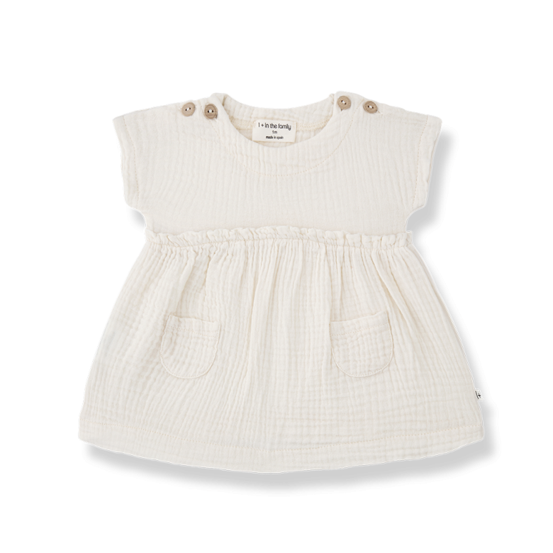 1+ in the family - marta - muslin dress - ecru