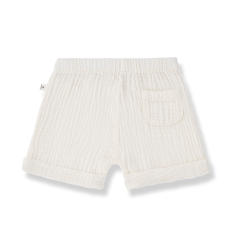 1+ in the family - mirko - muslin shorts - ecru